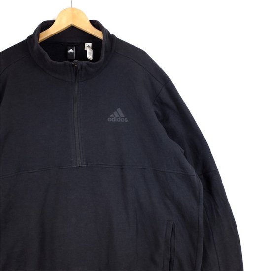 adidas ハーフジップスタンドカラースウェット メンズUS-2XL JP-6XO