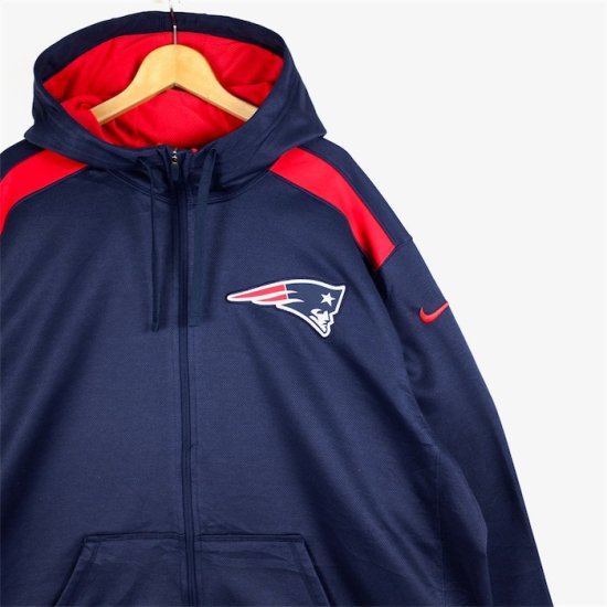 特大 NIKE × NFL 長袖ジップアップパーカー メンズUS-3XLサイズ New England Patriots ネイビー sh-3996 -  大きいサイズのアメリカ古着専門店 Canopus(カノープス)