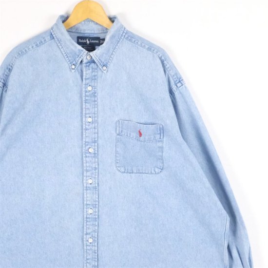 90s Ralph Lauren BIG SHIRT ダンガリーシャツ XL-