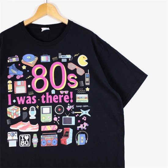 PORT&COMPANY クルーネック半袖プリントTシャツ メンズUS-2XLサイズ ブラック 80's I was there t-2485n -  大きいサイズのアメリカ古着専門店 Canopus(カノープス)