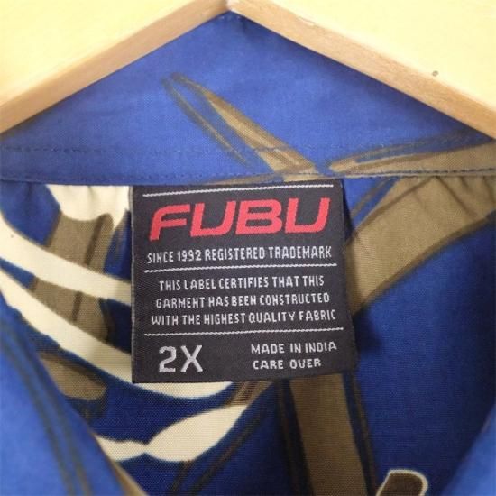 古着 大きいサイズ 00's フブ FUBU 半袖レタリング総柄シャツ ヒップホップ メンズUS-2XLサイズ tn-1846n -  大きいサイズのアメリカ古着専門店 Canopus(カノープス)