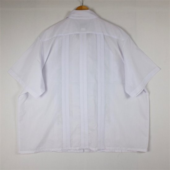 HABAND GUAYABERA ジップアップ半袖キューバシャツ 刺繍 メンズUS-3XLサイズ ホワイト sh-4162n -  大きいサイズのアメリカ古着専門店 Canopus(カノープス)