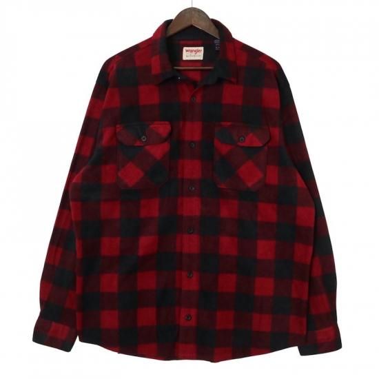 ラングラー バッファローチェック柄 長袖フリースシャツ 大きいサイズ