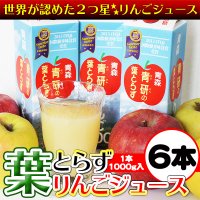 工場直送 青研の葉とらずりんごジュース 1000g×6本入 葉とらずりんご100 ストレート100％