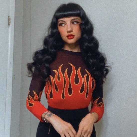 Psycho Apparel Girls on Fire Sweater in Black