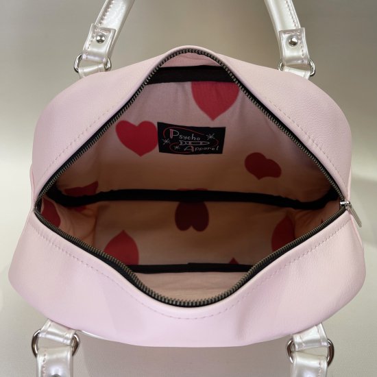 Psycho Apparel Kustom Bag Hand bag type Full of Hearts Series in Pastel Pink �