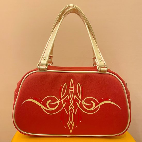 Psycho Apparel Kustom Bag Hand bag type Full of Hearts Series in Red �