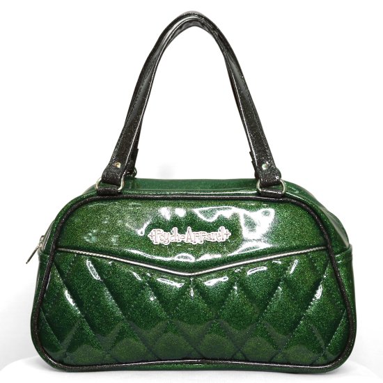 Psycho Apparel Kustom Bag Hand Bag Type La Fiesta Series in Glitter Green