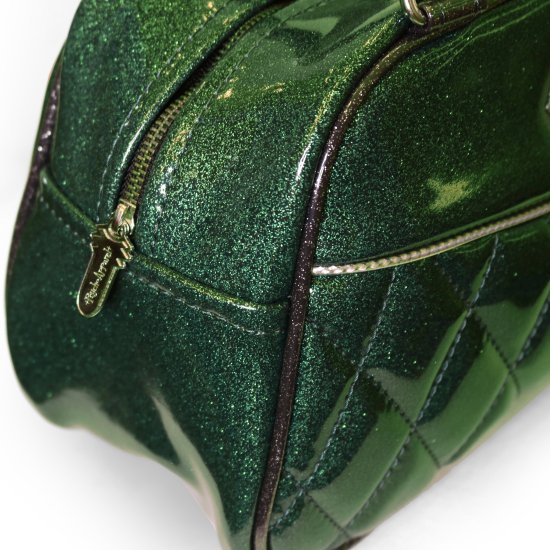 Psycho Apparel Kustom Bag Hand Bag Type La Fiesta Series in Glitter Green