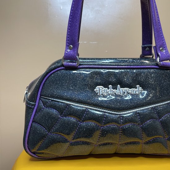 Psycho Apparel Kustom Bag Hand Bag Type Cobweb Series in Black n Purple A