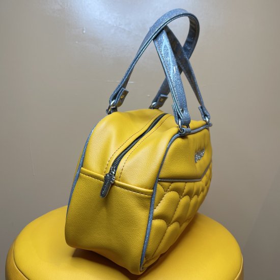 Psycho Apparel Kustom Bag Hand Bag Type Cobweb Series in Orange n Silver