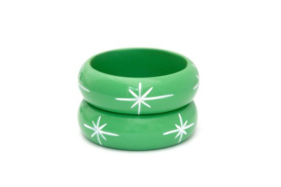 <img class='new_mark_img1' src='https://img.shop-pro.jp/img/new/icons1.gif' style='border:none;display:inline;margin:0px;padding:0px;width:auto;' />Los Flamingo Wide Carve Mint Starlight Bangle