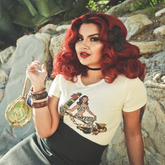 Mischief Made ANCHORS AWEIGH FITTED TEE IN IVORY