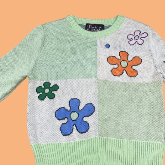 Psycho Apparel Power of Flower Sweater in Mint