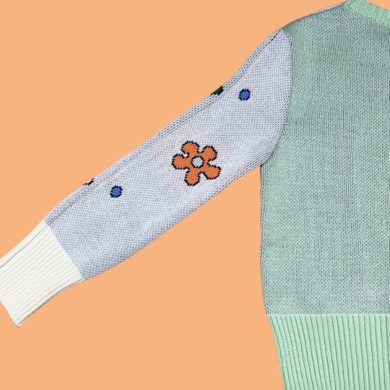 Psycho Apparel Power of Flower Sweater in Mint