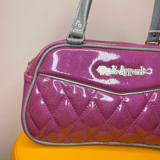 Psycho Apparel Kustom Bag Hand bag type Diamond Series in Glitter Pink n Silver