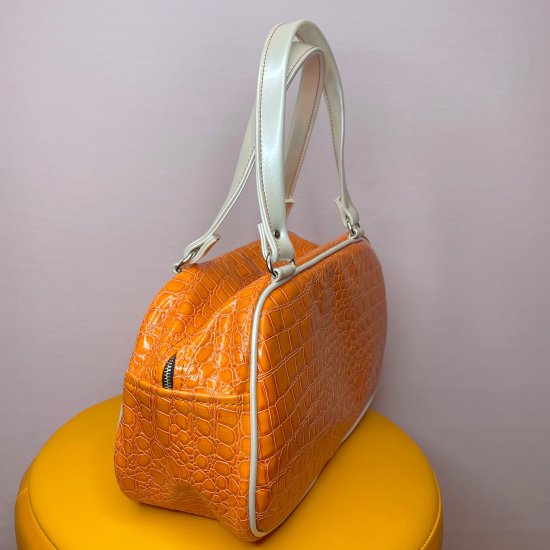 Psycho Apparel Kustom Bag Hand Bag type Crocodile Series in Diamond Orange