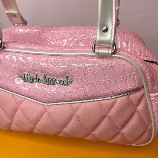 Psycho Apparel Kustom Bag Hand Bag type Crocodile Series in Diamond Pink