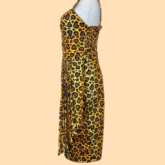 Psycho Apparel Dramatic Dress in Heartomic Leopard