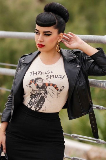 Mischief Made THRILLS AND SPILLS! FITTED TEE IN IVORY