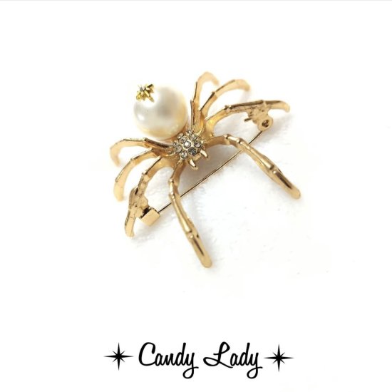 Candy Lady Spark Spider Brooch