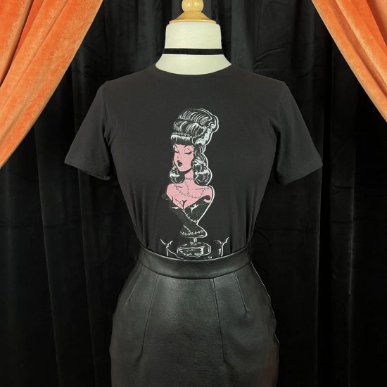 Mischief Made MRS. FRANKENSTEIN FITTED TEE IN BLACK - Psycho Apparel Web  Store