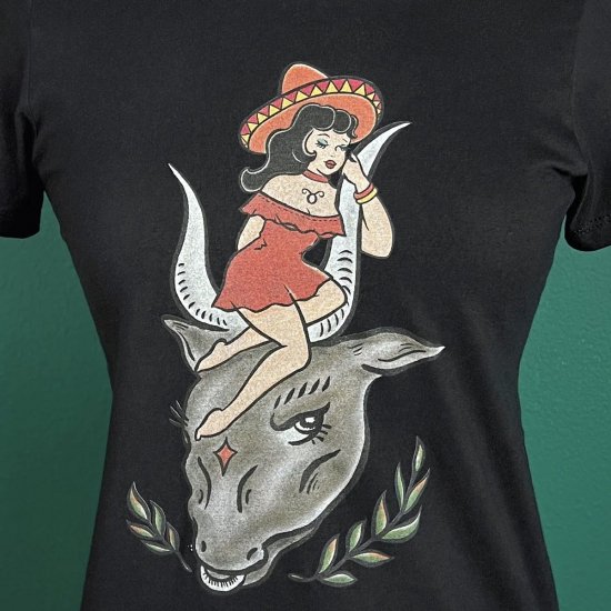 Mischief Made TAURUS BULL FITTED TEE IN BLACK