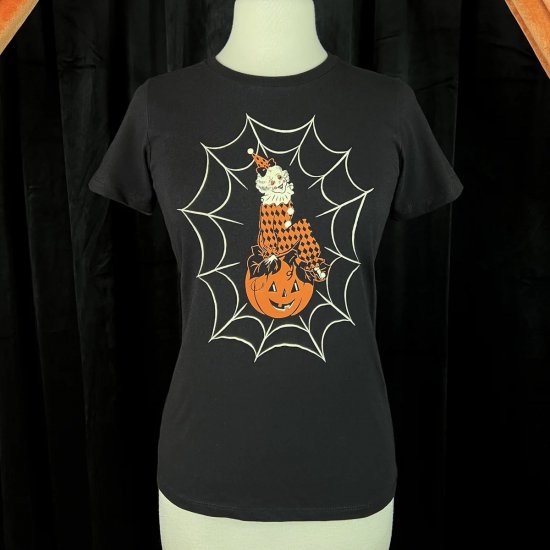 Mischief Made CLOWNING ON COBWEBS FITTED TEE IN BLACK