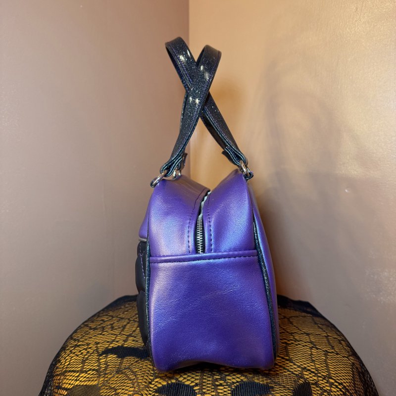 Psycho Apparel Kustom Bag Hand bag Type Spooky Series in Purple n Black