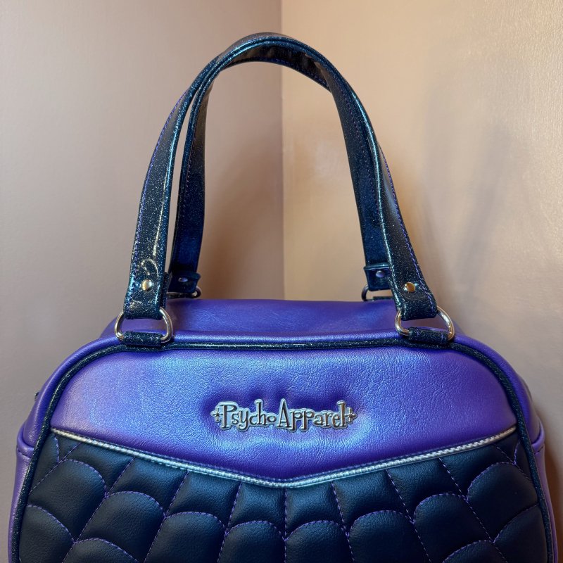 Psycho Apparel Kustom Bag Hand bag Type Spooky Series in Purple n Black