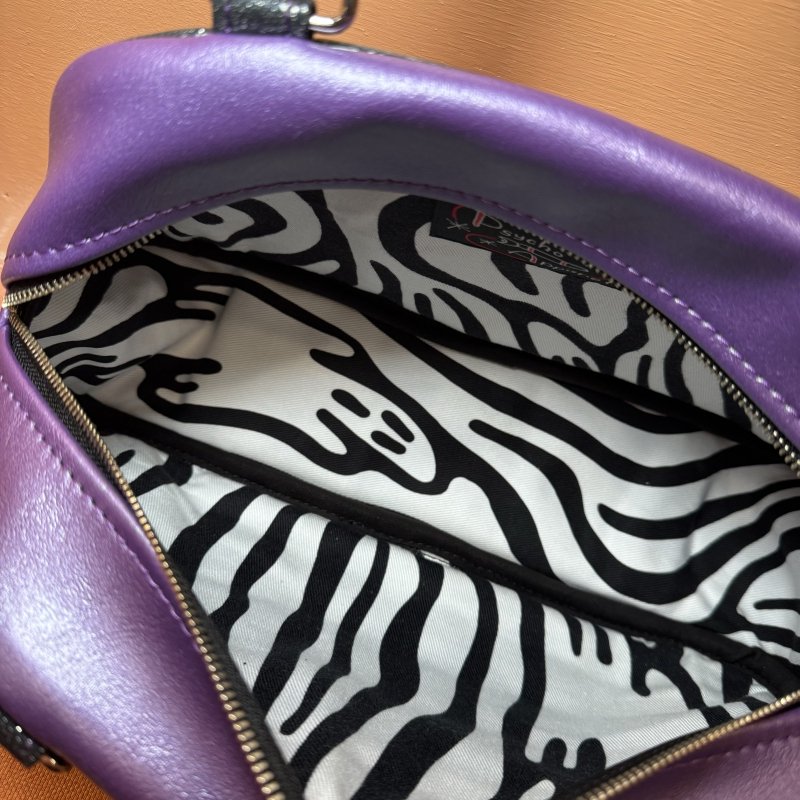 Psycho Apparel Kustom Bag Hand bag Type Spooky Series in Purple n Black