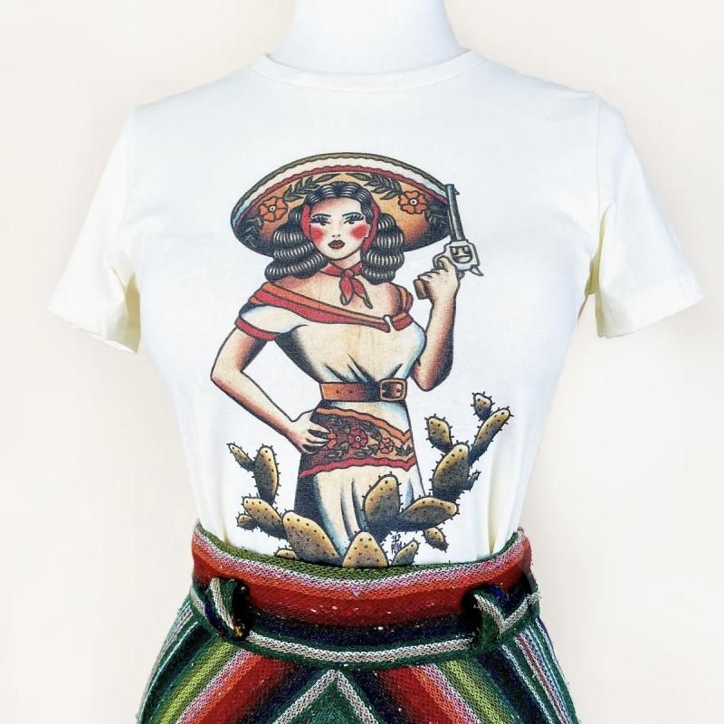 Mischief Made  LA RANCHERA FITTED TEE IN IVORY