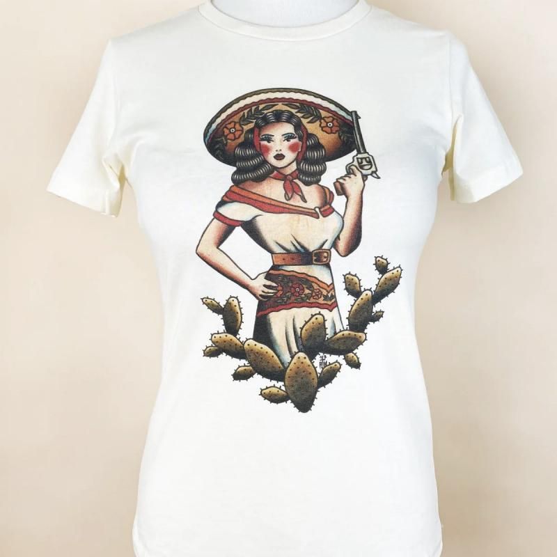 Mischief Made  LA RANCHERA FITTED TEE IN IVORY