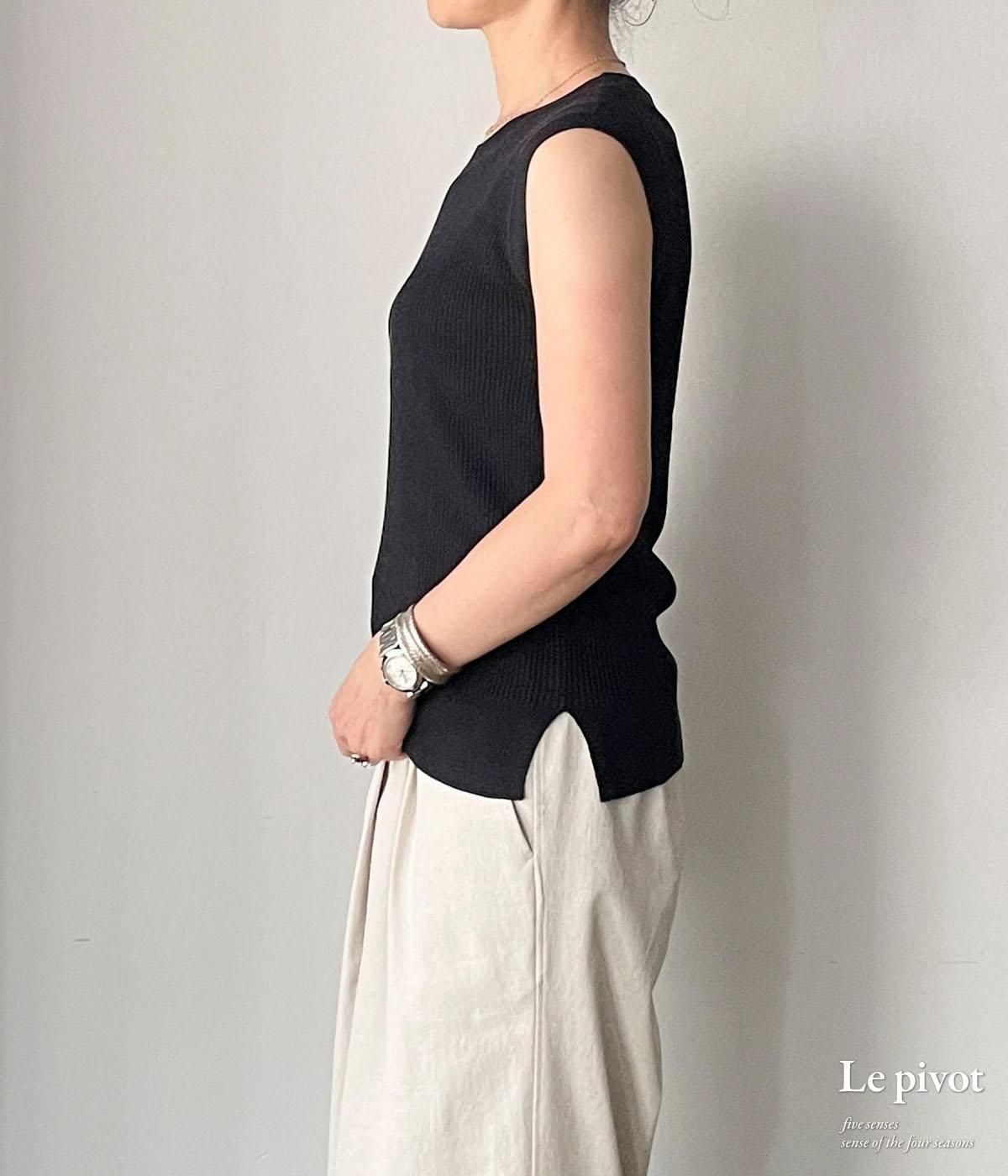 4800] Le pivot ル・ピボット リブノースリーブ 【SALE】
