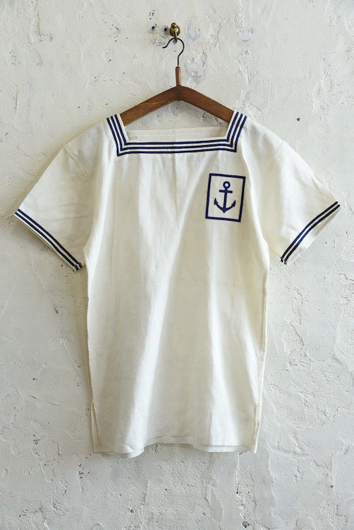 【1950's フランス軍 リネンセーラーシャツ 】 - 山形、仙台のヨーロッパ古着屋【SQUAT】のWEB SHOP