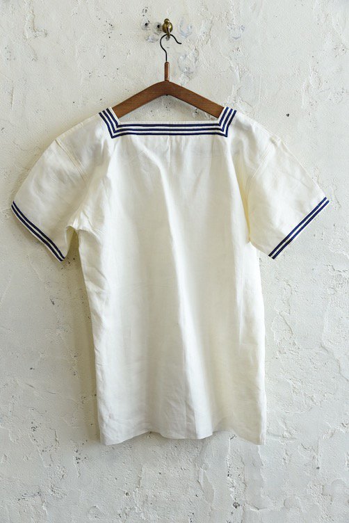 【1950's フランス軍 リネンセーラーシャツ 】 - 山形、仙台のヨーロッパ古着屋【SQUAT】のWEB SHOP