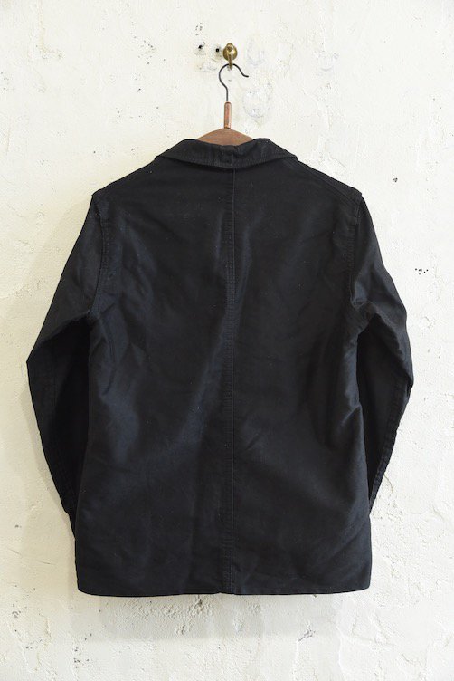 【1960's フランス製 ブラックモールスキンワークジャケット 