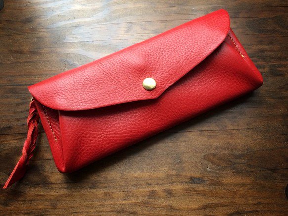 封筒型の長財布『envelope』 - handmade order leathers KALEIDOSCOPE