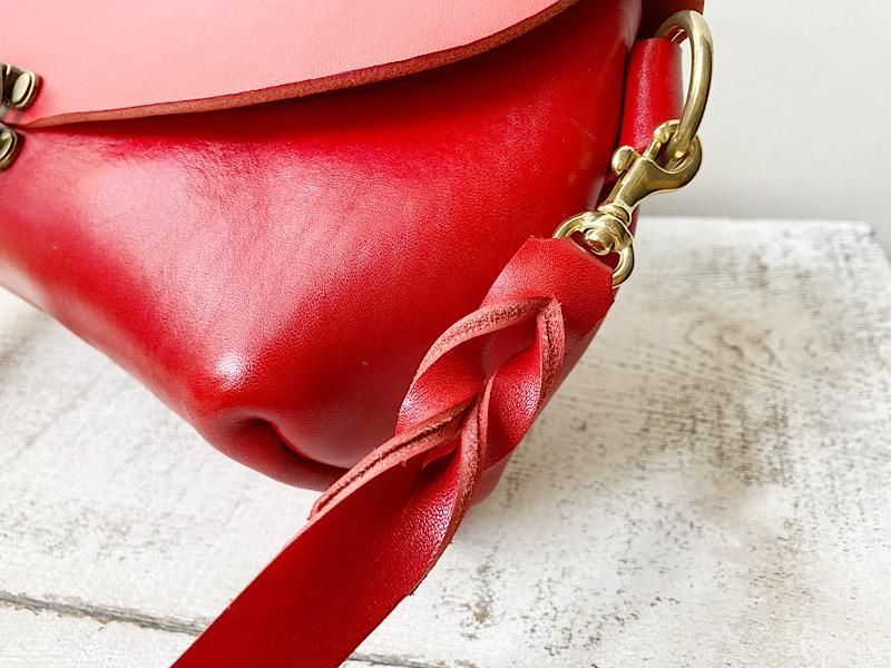 木の庄帆布 定価24000円 赤 栃木レザー 2WAY ショルダーバッグ 牛革 木の庄帆布 定価24000円 赤 栃木レザー 2WAY ショルダーバッグ 牛革