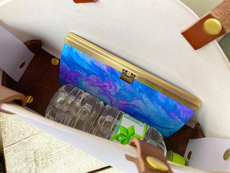 ブラウン編み込みレザートートバッグ ブラウン レザー ハート型 編み込み トートバッグ ショルダー