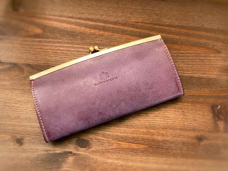 浮足がまぐちの薄型長財布 - handmade order leathers KALEIDOSCOPE