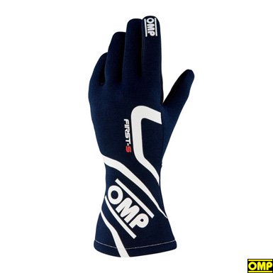 ファーストS(First S)　ネイビーブルー/ホワイト 【FIA公認】2020　レーシンググローブ(RacingGloves)-　OMP　 オーエムピー　通販専門店　|| レーシングスーツ・グローブ・シューズ・シート