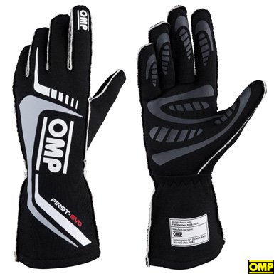 ファーストエボ(First Evo) ブラック/グレー/ホワイト 【FIA公認】2020 レーシンググローブ(RacingGloves)- OMP  オーエムピー 通販専門店 || レーシングスーツ・グローブ・シューズ・シート