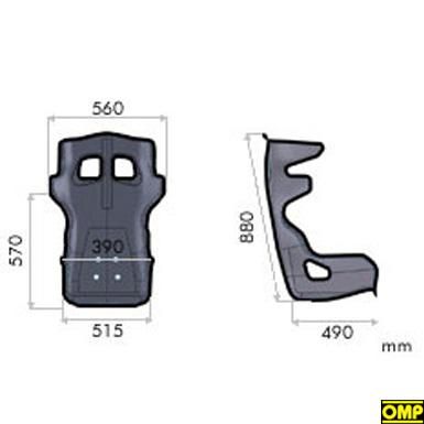 HTE-R グラスファイバー製 【FIA8855-1999公認】バケットシート - OMP