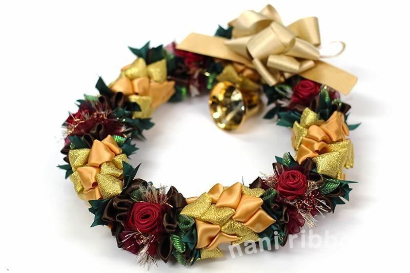 NO190  キラキラリボンとリンリンべる❤︎大きめクリスマスリース NO190 キラキラリボンとリンリンべる❤︎大きめクリスマスリース