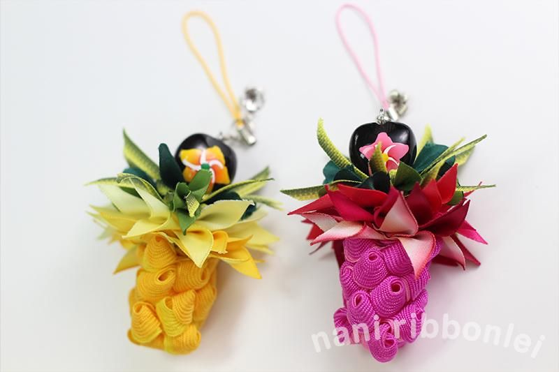 れもん100】リボンレイ パイナップルモチーフ 3本セット れもん100