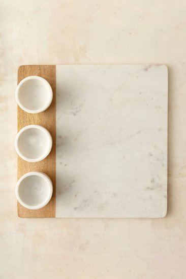 Marble + Wood Dip Trio Tray - 【アンソロポロジー/ANTHROPOLOGIE専門