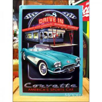 アメリカンブリキ看板 Corvette/コルベット drive in - マツダ