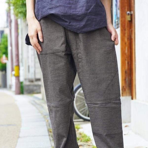 うなぎの寝床】×【ルポデミディ】×【宮田織物】板染めストレッチもんぺ