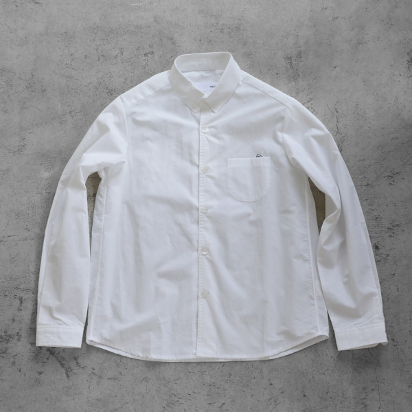 HUIS オーガニックコットンシャツ(スモークグレーストライプ)【ユニセックス】定価20680円